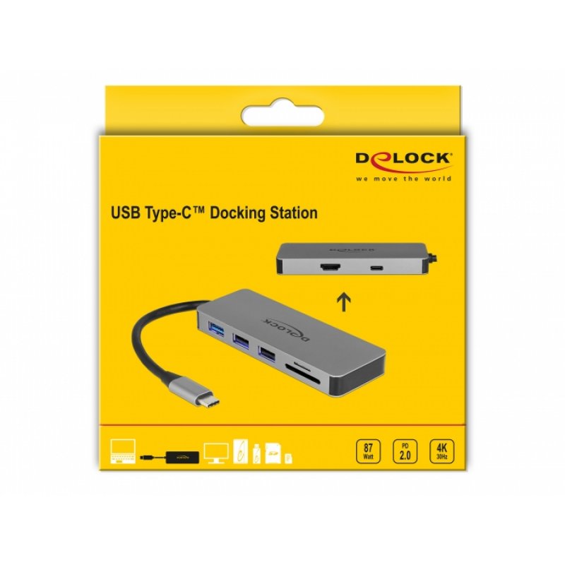 Delock compatible USB Type-C Docking Station for Mobile Devices - Dockingstation - USB-C - HDMI