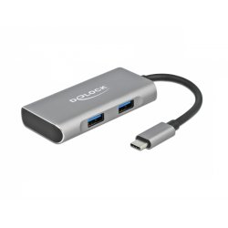 DeLOCK 63260 interface hub USB 3.2 Gen 2 (3.1 Gen 2) Type-C 10000 Mbit/s Grey