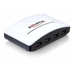 DeLOCK USB 3.0 External HUB 4 Port 5000 Mbit/s Noir, Blanc