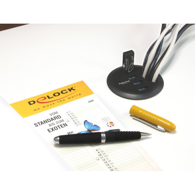Delock compatible In-Desk Hub - Hub - 4 Anschlüsse