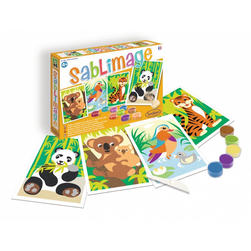 Kit créatif Sentosphère compatible - Sablimage Animaux en danger (tableau à sabler)