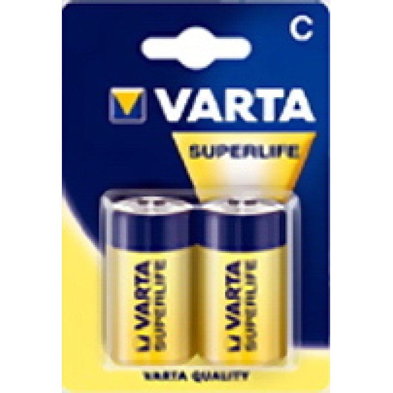 Lot de 2 piles Saline Varta compatible SuperLife type C (LR14) 1,5V