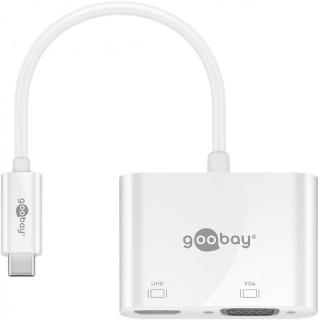 Goobay 52430 notebook dock/port replicator Wired & Wireless USB 3.2 Gen 1 (3.1 Gen 1) Type-A + Type-C White