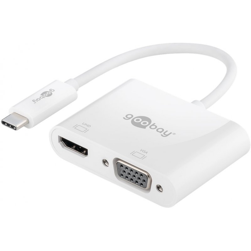 Goobay 52430 notebook dock/port replicator Wired & Wireless USB 3.2 Gen 1 (3.1 Gen 1) Type-A + Type-C White