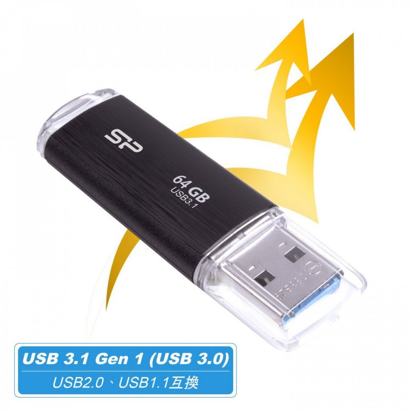 Silicon Power Blaze B02 lecteur USB flash 64 Go USB Type-A 3.2 Gen 1 (3.1 Gen 1) Noir