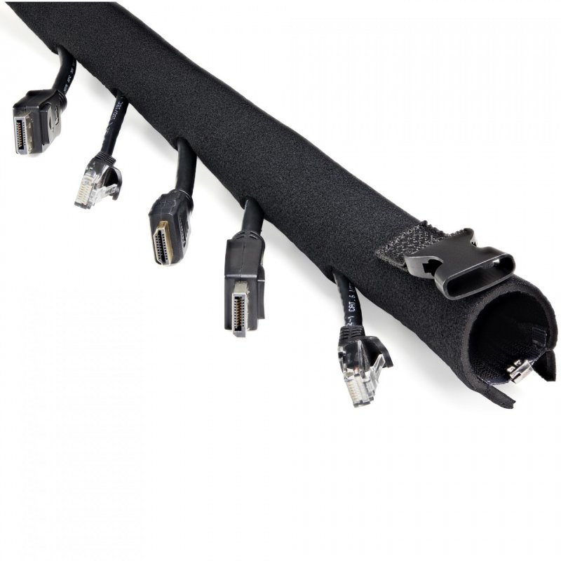 StarTech.com 40" (1m) Neoprene Cable Management Sleeve with Zipper & Buckle - 1.2" (3cm) Diameter - Computer/PC Power/Ne