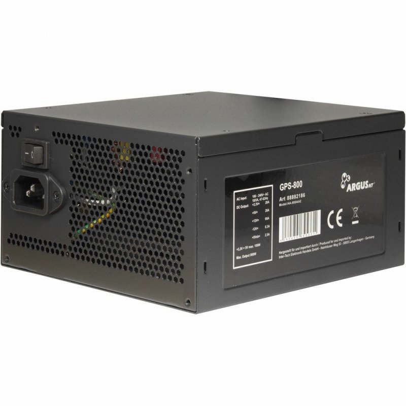 Inter-Tech ArgusNT GPS-800 unité d'alimentation d'énergie 800 W 20+4 pin ATX ATX Noir