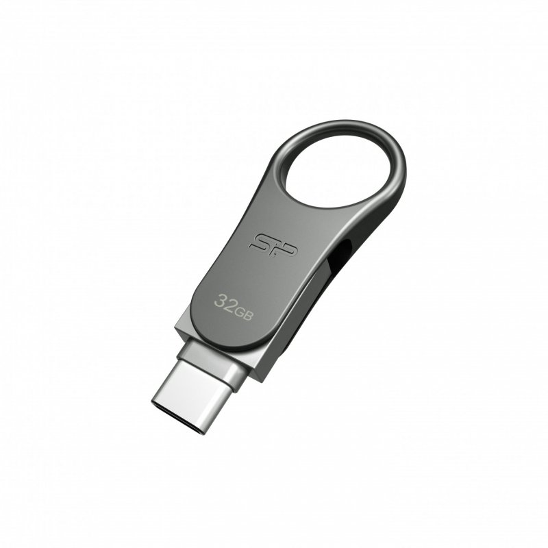 Silicon Power Mobile C80 lecteur USB flash 32 Go USB Type-A / USB Type-C 3.2 Gen 1 (3.1 Gen 1) Titane