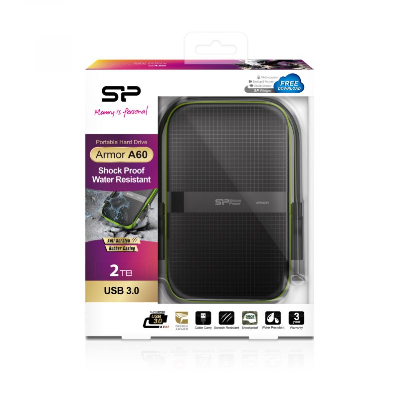 SILICON POWER External HDD Armor A60 2To
