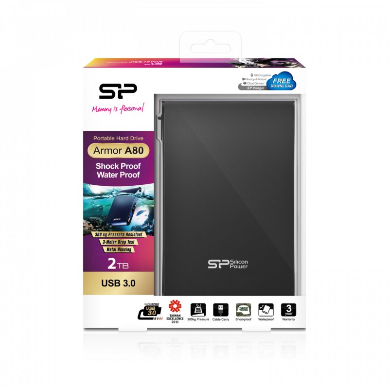 SILICON POWER External HDD Armor A80 2To