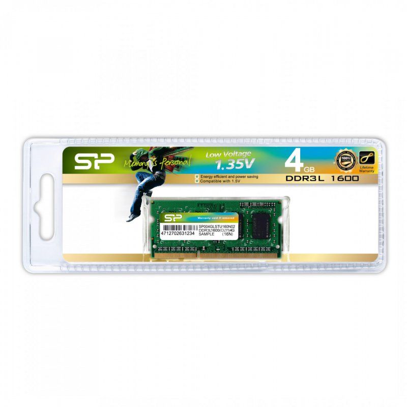 Silicon Power SP004GLSTU160N02 module de mémoire 4 Go 1 x 4 Go DDR3L 1600 MHz