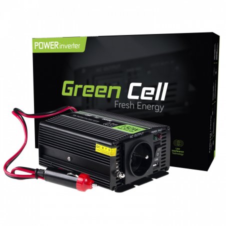 GreenCell compatible KFZ Spannungswandler Power Inverter 12V  230V 150/300W Black