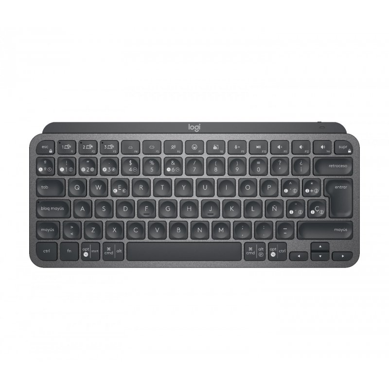 Logitech MX Keys Mini clavier RF sans fil + Bluetooth QWERTY Espagnole Graphite