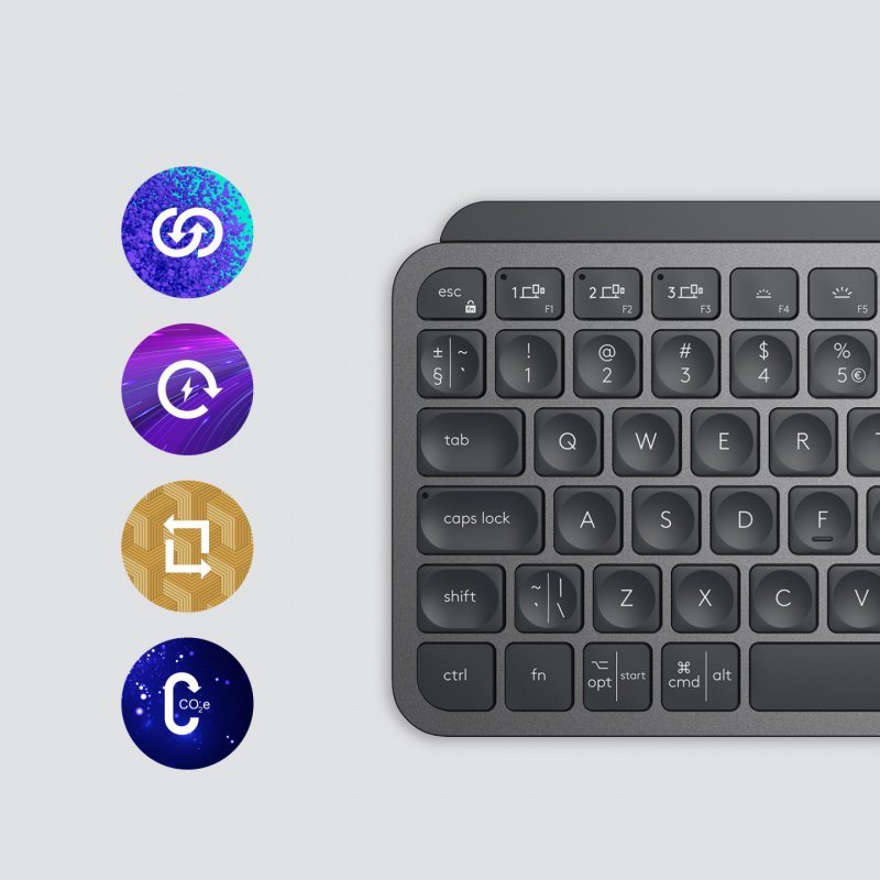 Logitech MX Keys Mini clavier RF sans fil + Bluetooth QWERTY Anglais Graphite