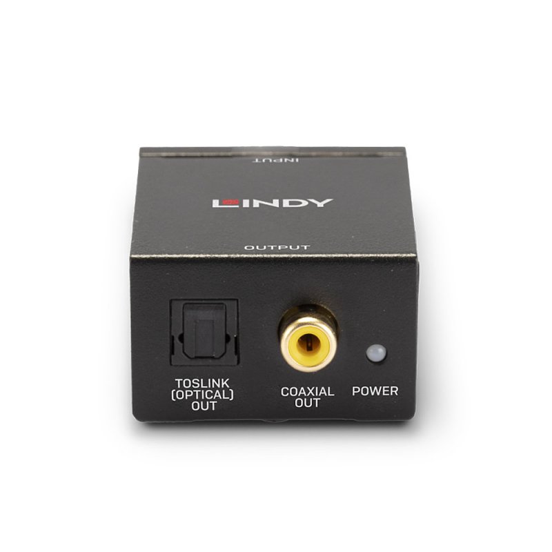 Convertisseur Lindy RCA mâle vers Toslink-Coaxial (Noir)