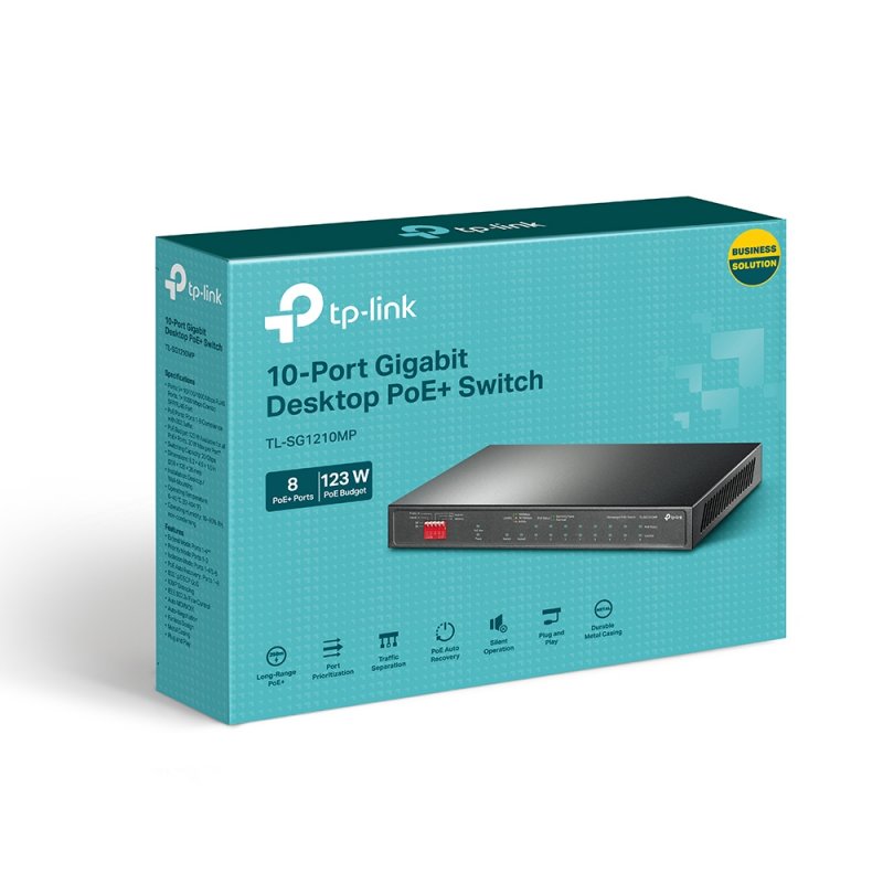 TP-Link TL-SG1210MP commutateur réseau Non-géré Gigabit Ethernet (10/100/1000) Connexion Ethernet, supportant l'alime