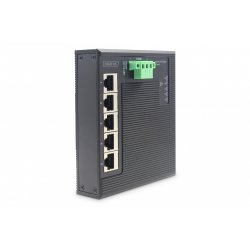 Digitus 5-portowy przełącznik sieciowy Gigabit Ethernet, płaski, przemysłowy, niezarządzany