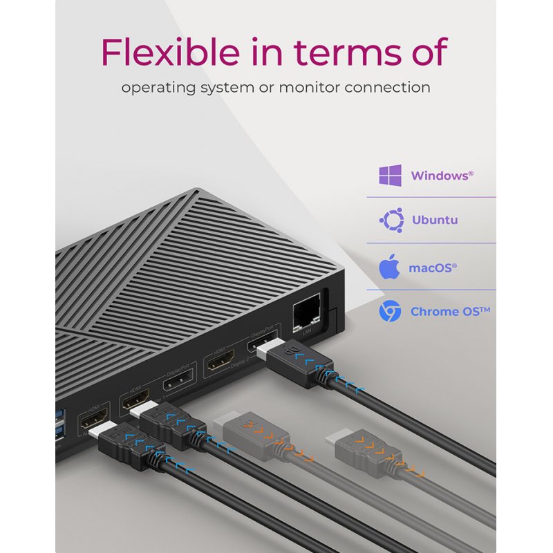 Dockingtation 4xUSB-A/2xUSB-C/2xHDMI/DisplayPort ICY BOX Black