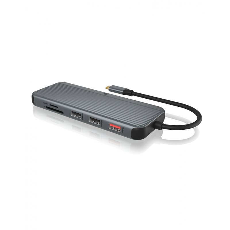 ICY BOX IB-DK4060-CPD Avec fil USB 3.2 Gen 1 (3.1 Gen 1) Type-C Noir, Gris
