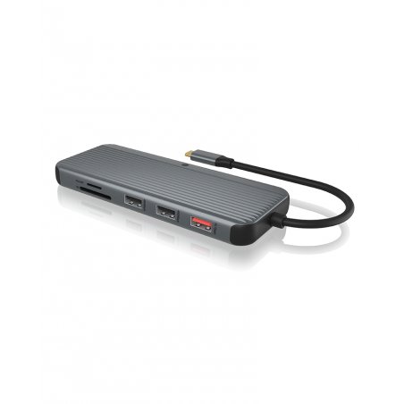 ICY BOX IB-DK4060-CPD Avec fil USB 3.2 Gen 1 (3.1 Gen 1) Type-C Noir, Gris