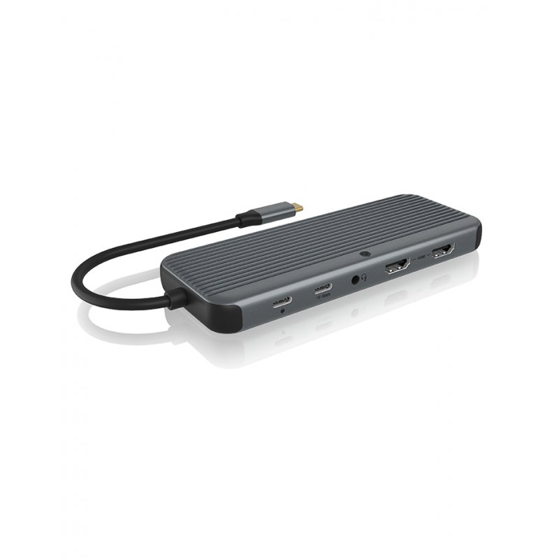 ICY BOX IB-DK4060-CPD Avec fil USB 3.2 Gen 1 (3.1 Gen 1) Type-C Noir, Gris