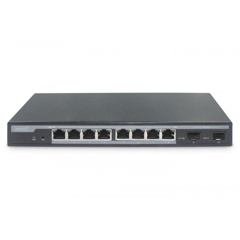 Digitus Switch géré Gigabit PoE L2 à 8 ports + 2 SFP