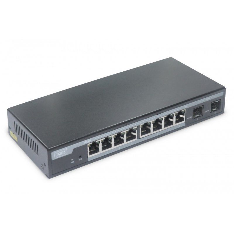 Digitus 8 Port Gigabit PoE Switch, Managed, 2 Uplinks