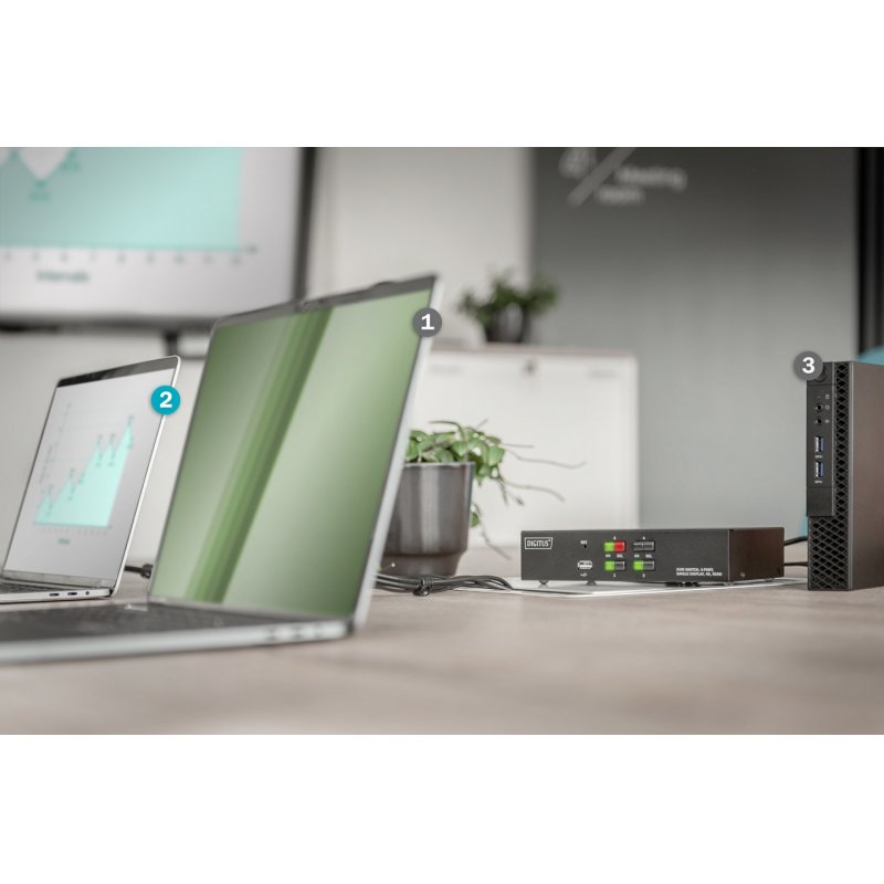 Digitus Commutateur KVM, 4 ports, Simple affichage, 4K, HDMI