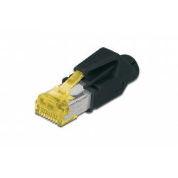 Digitus CAT6A connecteur de fils RJ-45 Noir, Jaune