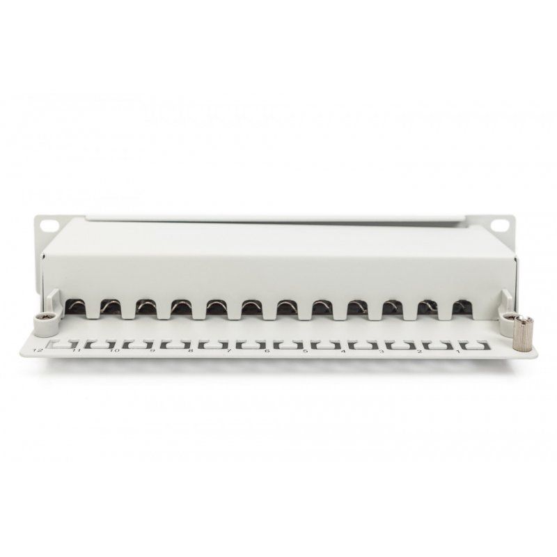 Digitus CAT 6A Patch Panel, shielded, 12-Port, 1HE, 10", grey