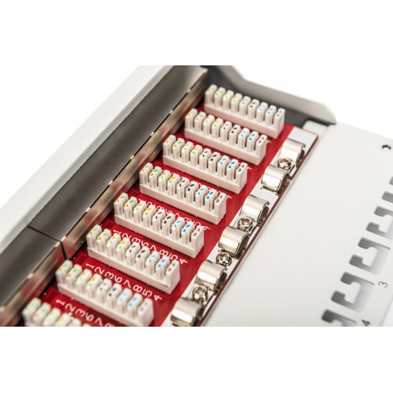 Digitus Panneau de brassage Cat. 6a, blindé, 12 ports, 1U, 10", gris