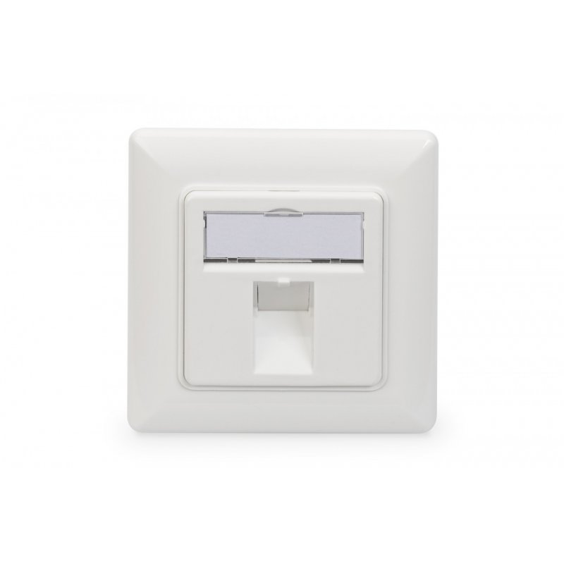 Digitus Wallplate for Keystone Modules, German type, middle plate 50x50 mm, frame 80x80 mm