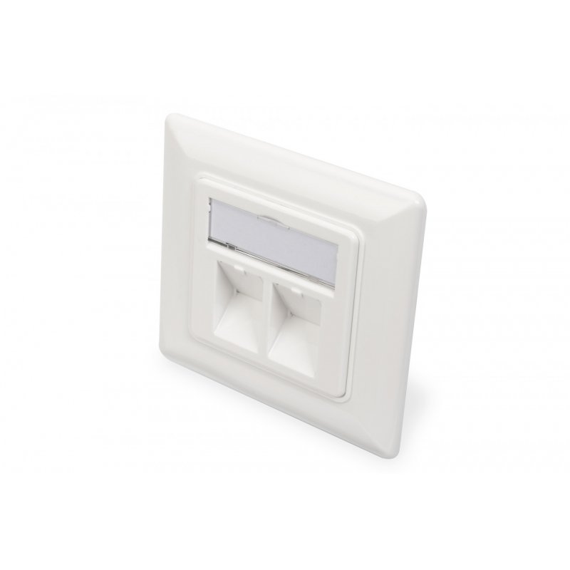 Digitus Wallplate for Keystone Modules, German type, middle plate 50x50 mm, frame 80x80 mm