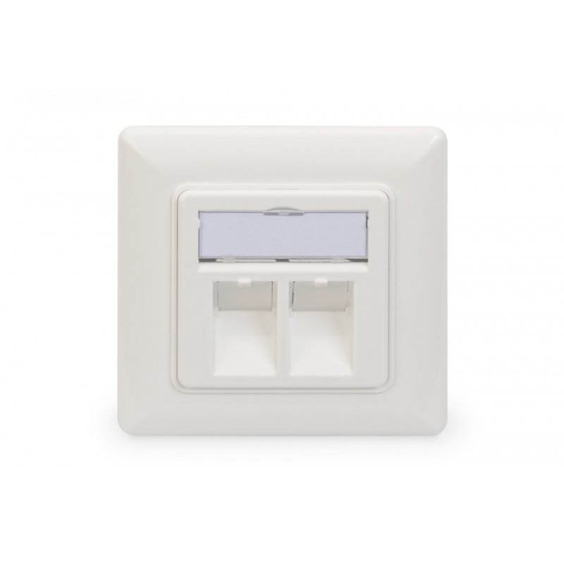 Digitus Boîtier vide pour modules Keystone, cadre de 80 x 80 mm + plaque centrale de 50x50 mm