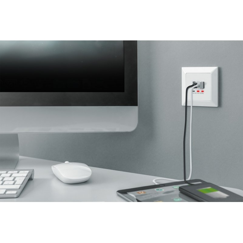 Digitus Boîtier de chargement pour smartphones/tablettes avec 2 x USB A, 1 x USB Type-C™, 3100 mA, UP