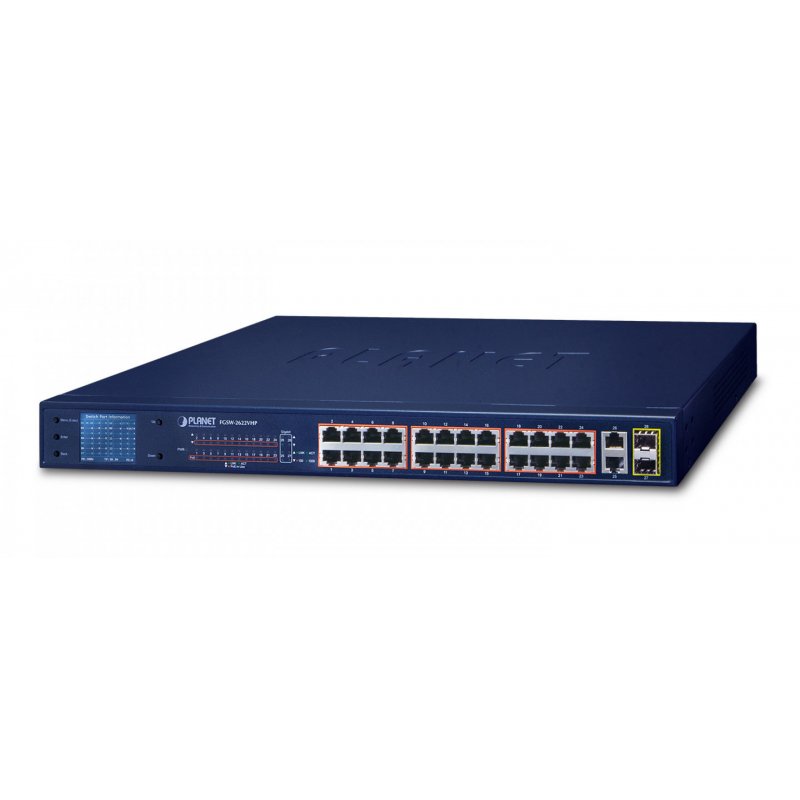 PLANET FGSW-2622VHP - Switch - 24 Anschlüsse - unmanaged - an Rack montierbar