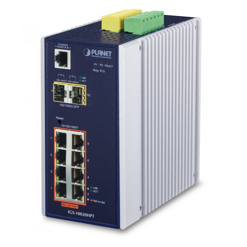 PLANET IGS-10020HPT - Switch - 10 Anschlüsse - managed