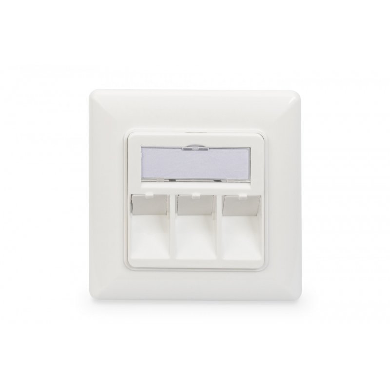 Digitus Boîtier vide pour modules Keystone, cadre de 80 x 80 mm + plaque centrale de 50x50 mm