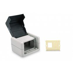 Digitus Outdoor Surface Mount Box with Hinged Lid, incl. Inlet for 2 x Keystone Modules, IP44