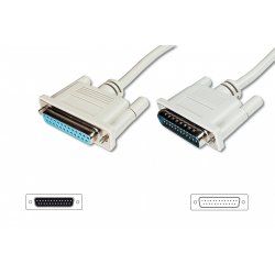Digitus Câble de rallonge pour le transfert de données, D-Sub25/M - D-Sub25/F
