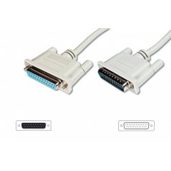 Digitus Datatransfer extension cable, D-Sub25/M - D-Sub25/F