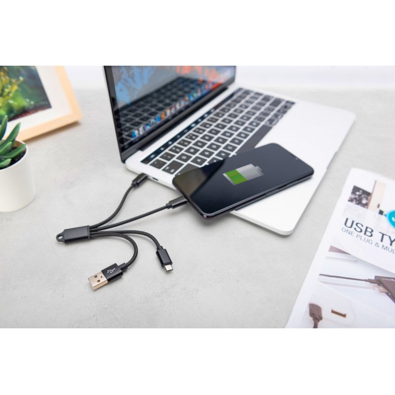 Digitus Câble de charge 3 en 1, USB A + Micro USB + USB-C