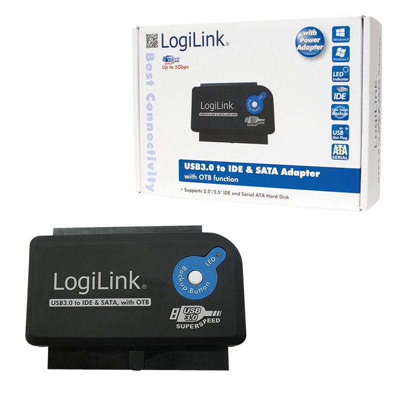 LogiLink AU0028A changeur de genre de câble USB 3.0 IDE / SATA Noir