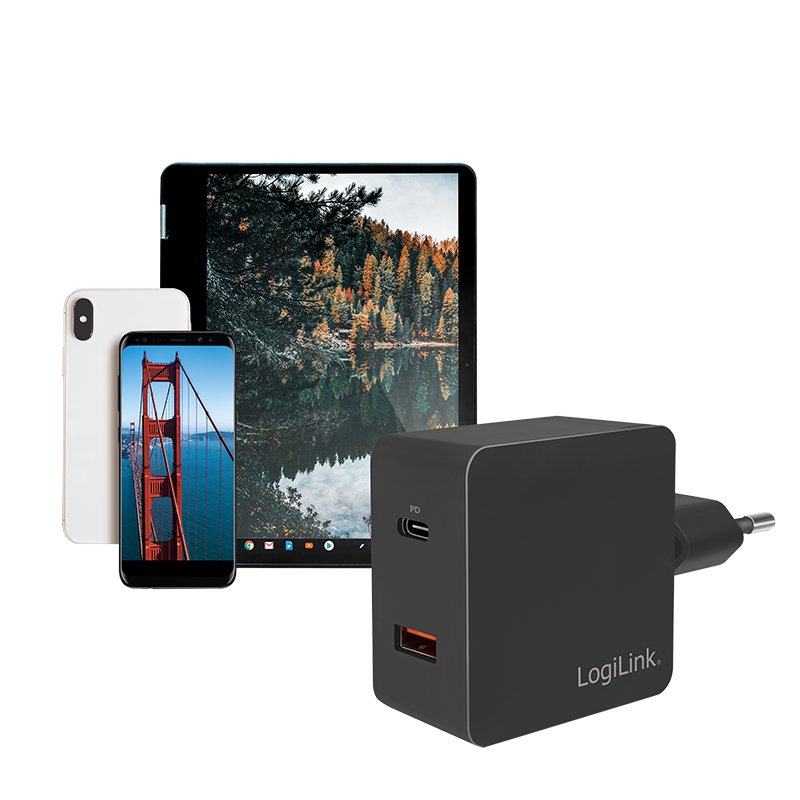 LogiLink compatible USB wall charger Netzteil - USB, USB-C - 18 Watt