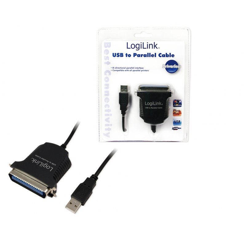 LogiLink AU0003C parallel cable 1.5 m Black