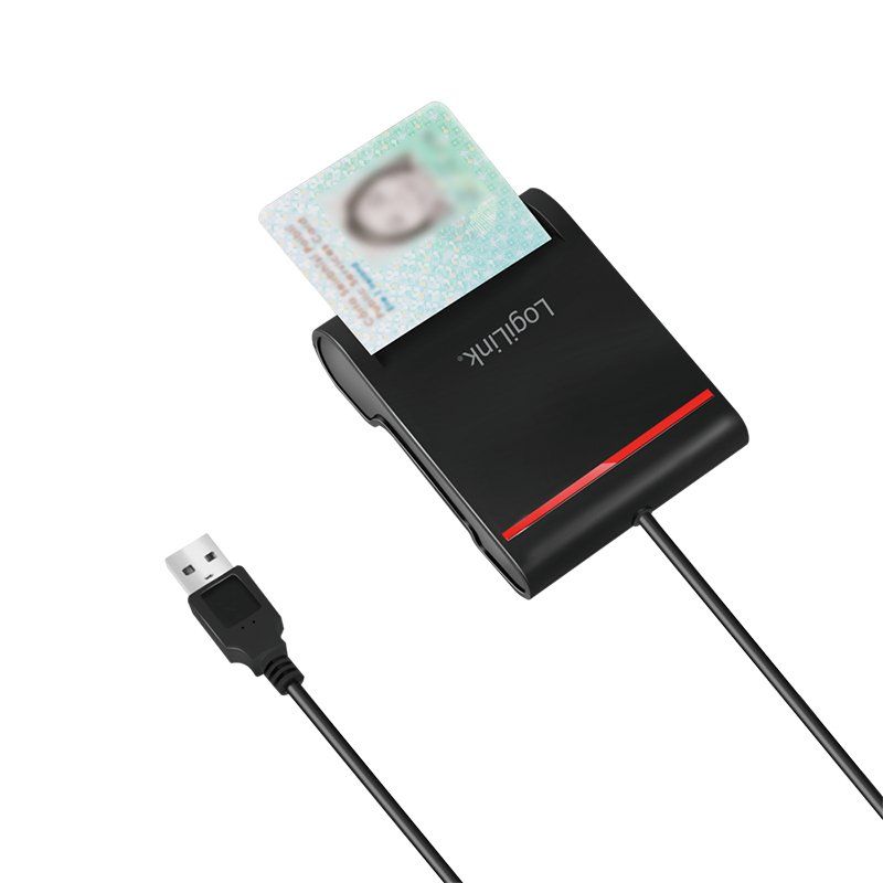 LogiLink CR0047 smart card reader Indoor USB 2.0 Black