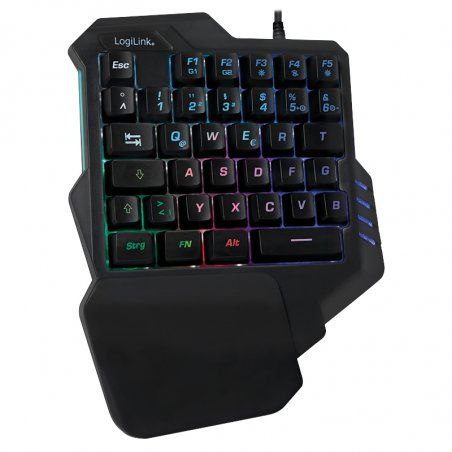 LogiLink compatible Illuminated one-hand gaming - Tastatur - Schwarz