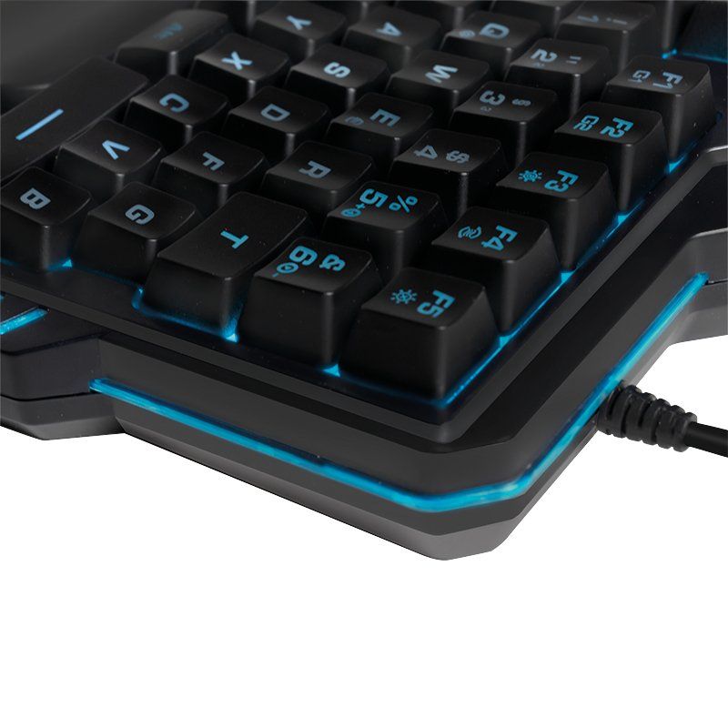 LogiLink compatible Illuminated one-hand gaming - Tastatur - Schwarz