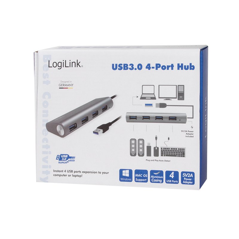 LogiLink compatible USB 3.0 4-Port Hub - Hub - 4 Anschlüsse