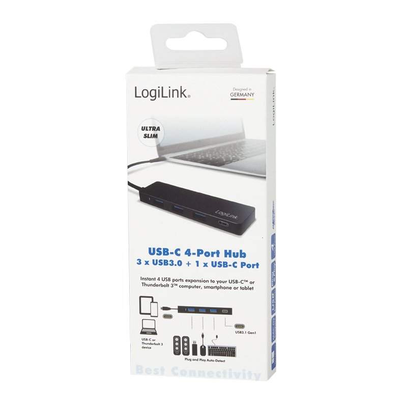 LogiLink compatible Ultra-slim USB-C 3.1 hub - Hub - 4 Anschlüsse